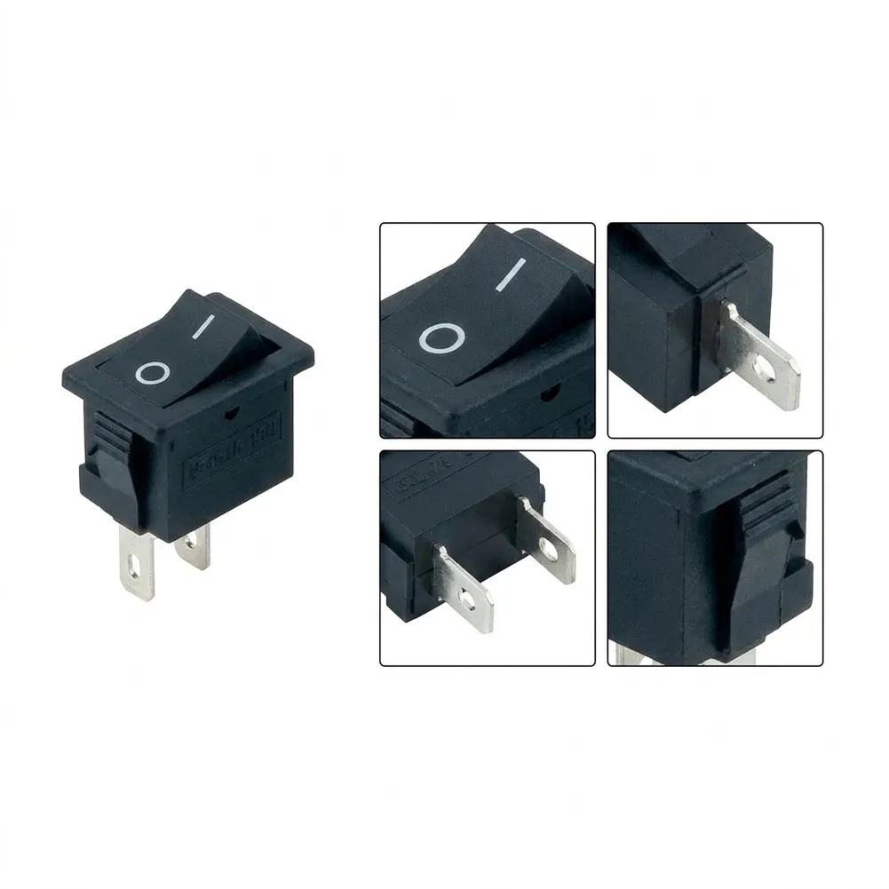 10PCS 2 Pin Mini Rocker Switch ON/OFF SPST for Electronics Projects Rated 125VAC for 6a / 250VAC 3A for Applications