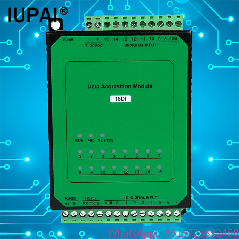 

16DI 16-channel DI Digital Switch Input Button State Information Acquisition RS485 MODBUS RTU RS232 Industrial Controller