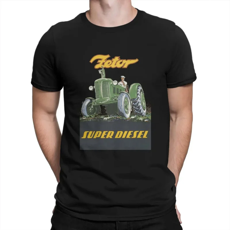 Super Diesel Tractora Art Man's TShirt Zetors Tractor O Neck Tops Fabric T Shirt Humor Top Quality Gift Idea