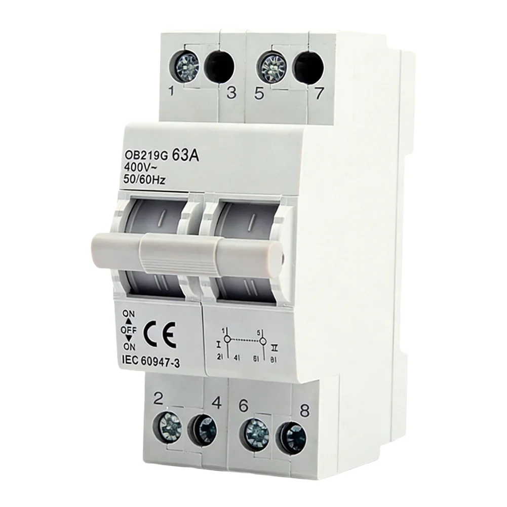 Transfer Switch Interlocked With Rail Mounted Circuit Breaker For 1P 2P 3P 4P Power Transfer Switch Interlocked With Rail