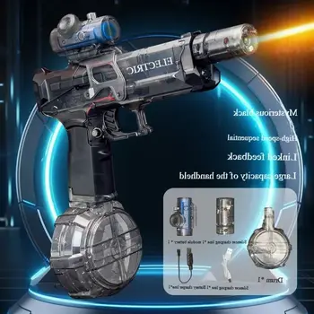 מנעול מים הוביל מים אקדח מים תרסיס מים בלחץ גבוה עם מראה רציף ירי מים משחק צעצוע לילדים מבוגר