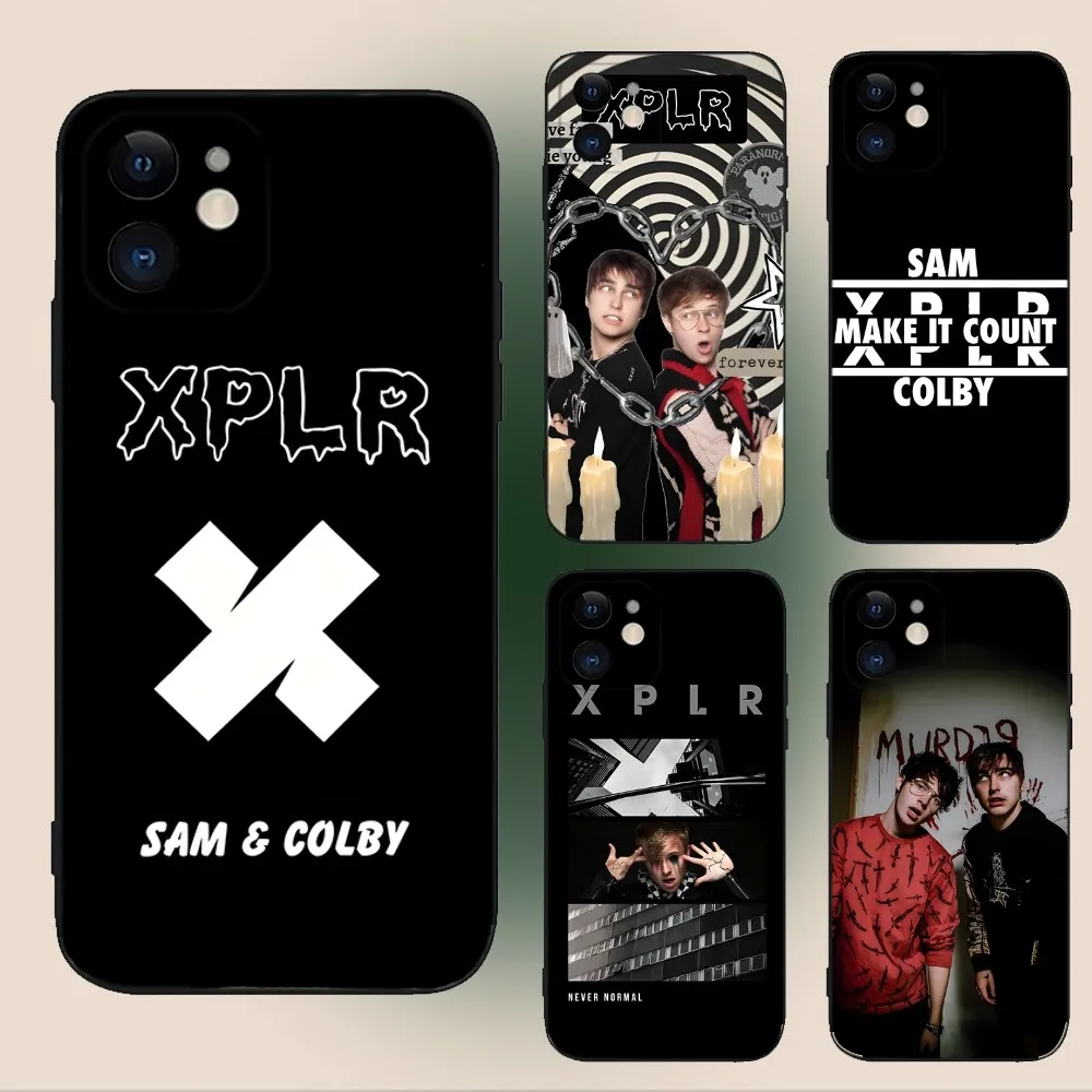 Xplr Sam And Colby Phone Case For iPhone 15,14,13,12,11,Plus,Pro Max,XS,X,XR,SE,Mini,8,7 Soft Silicone Black Cover