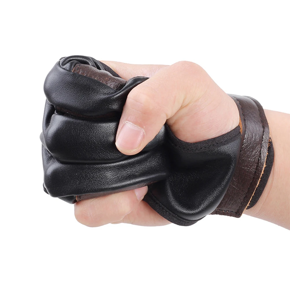

3 Finger Archery Gloves PU Material Long Term Use Bow Hunting Finger Guards Protective Gear Lightweight Portable Shooting