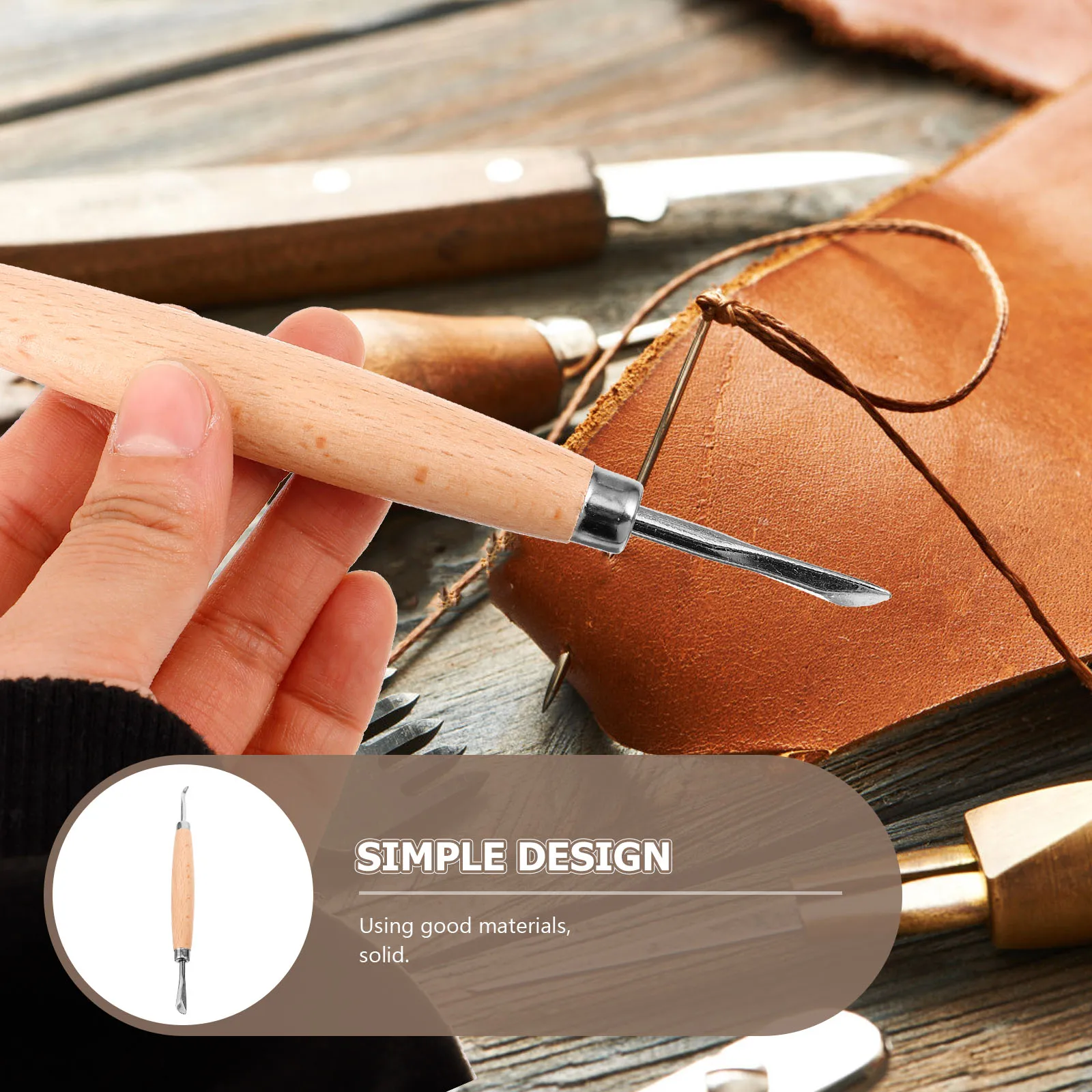 

Edge Trimmer Wood Handle Leathercraft Edge Skiving Beveler Wide Mouth Tools for Cutting Trimming Leathercraft