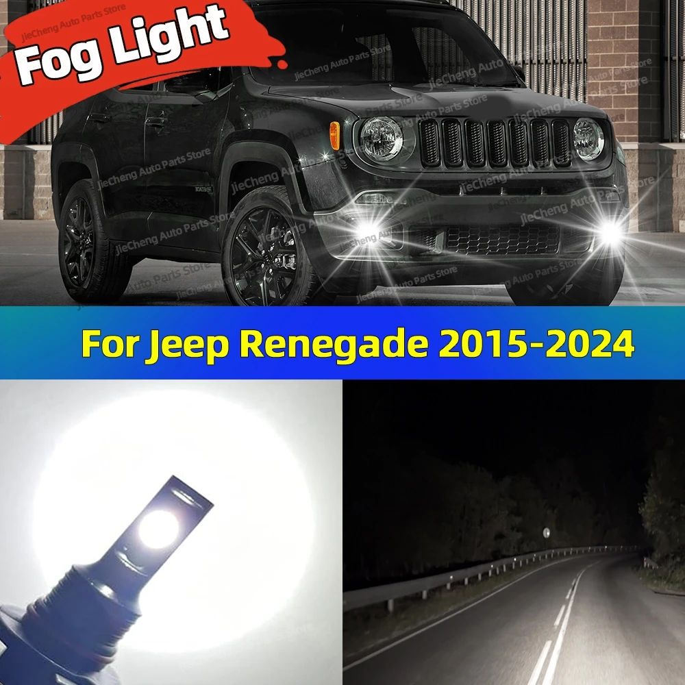 

2Pcs 12V 6000K Front Fog Light LED Bulb Accessories Lamp Canbus For Jeep Renegade 2015 2016 2017 2018 2019 2020 2021 2022 232024