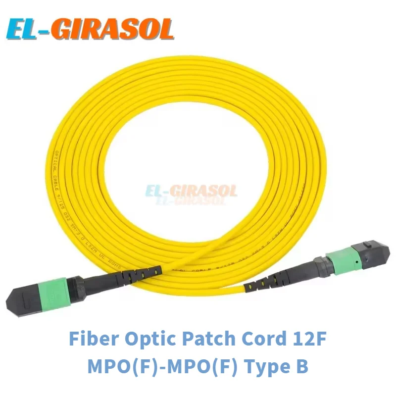 12Core SM OS1 G657A1 B Type 3,0 mm MPO(F) naar MPO (F) 1M 2M 3M 5M 10M glasvezel patchkabel 12F MPO(F)-MPO(F) Type B FTTH