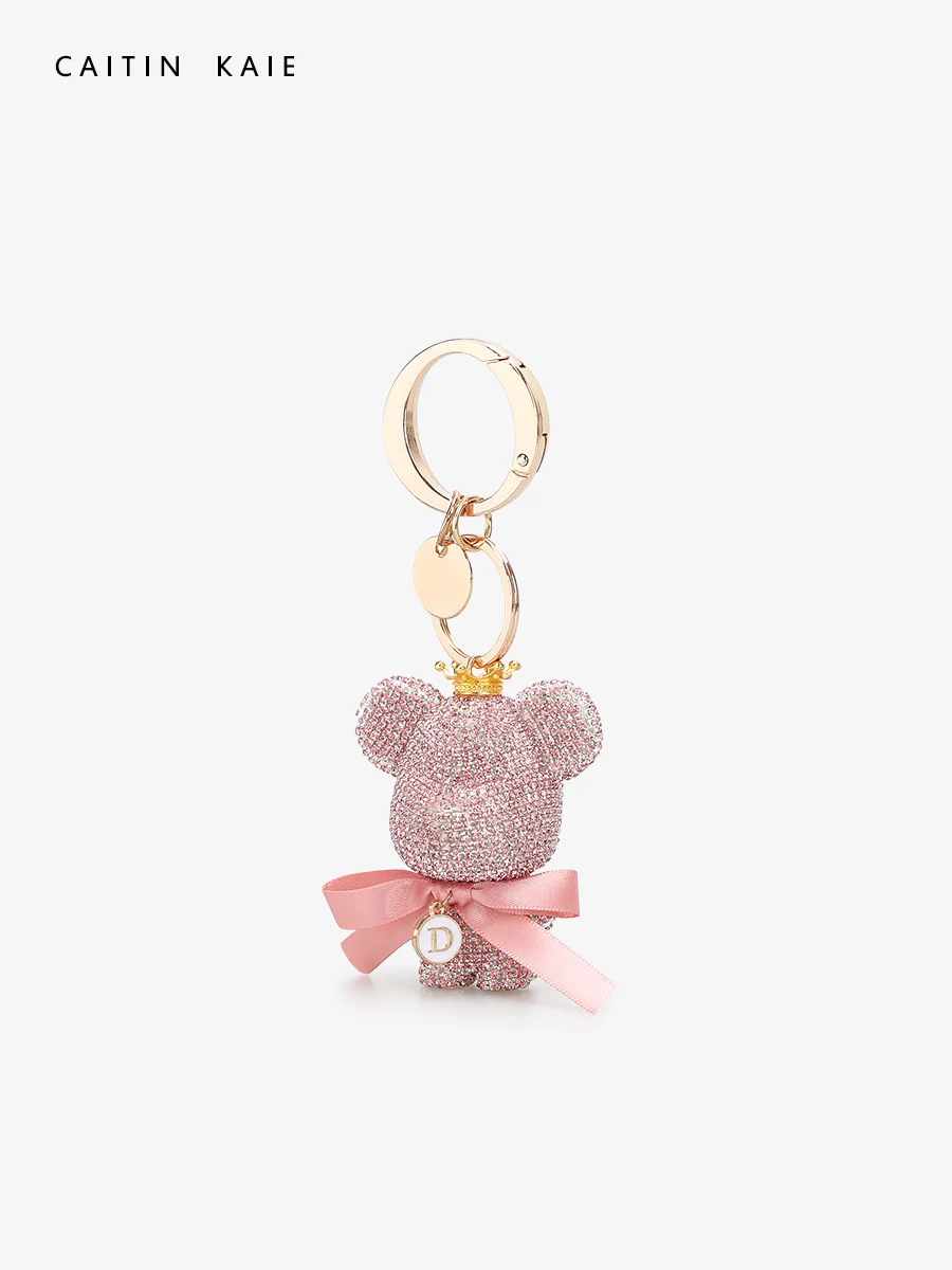 

2025 New Cute Full Diamond Little Bear Water Diamond Pendant Keychain Accessories