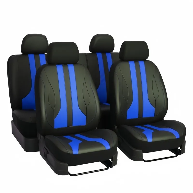 

Full Set PU Leather Car Seat Covers, Front & Rear Universal Protectors, Durable Stylish for Sedans SUVs Pickups Auto Accessories