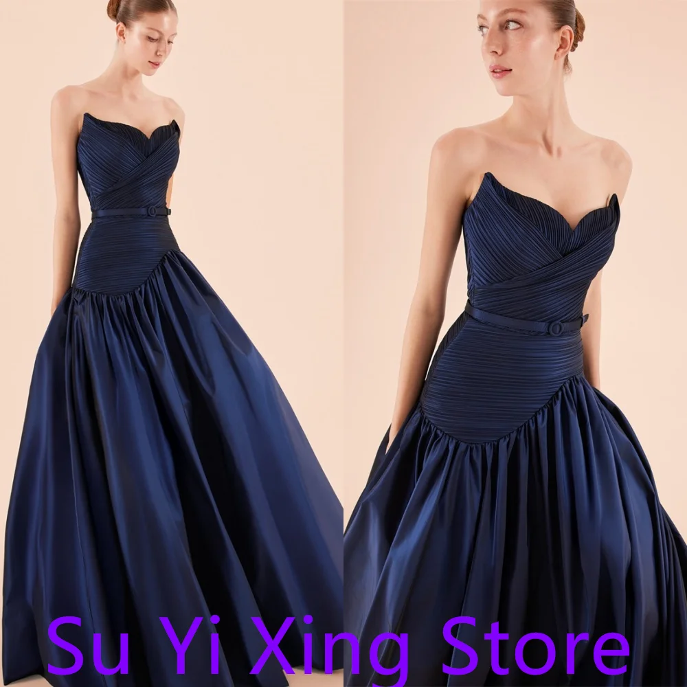 

Customized Temperament Blue Jersey Homecoming Dress Elegant Ruched Strapless Belt(Sashes) Mermaid Zipper Back Robe de soirée
