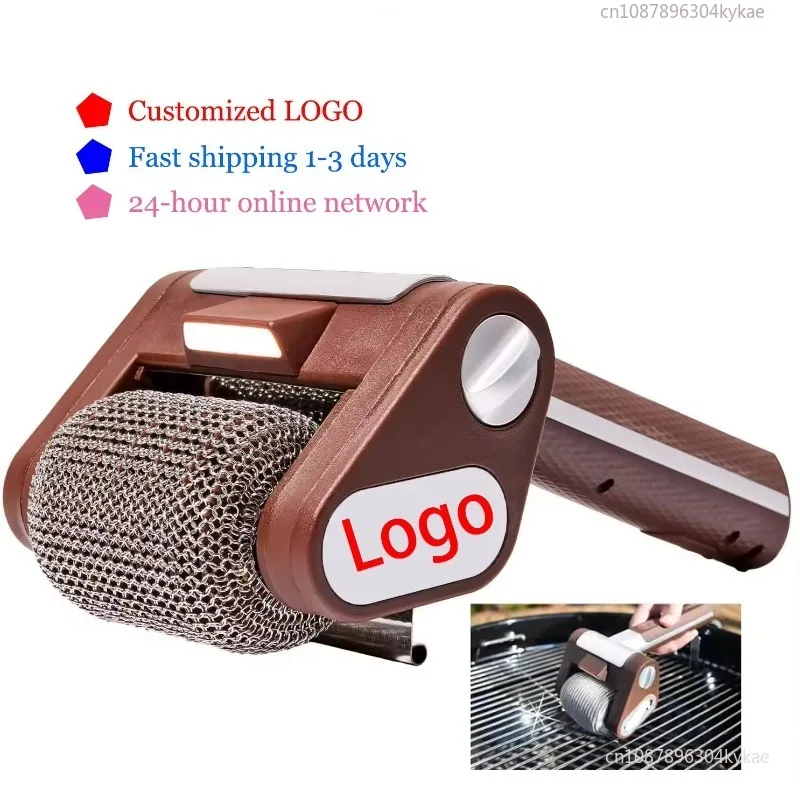 

Электрическая умная щетка для барбекю, головка из нержавеющей стали 304, вращающаяся щетка 350 об/мин, светоизлучающий диод