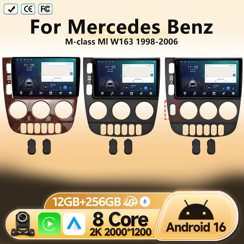 4G Android 16 For Mercedes Benz M-class Ml W163 1998 1999 2000-2006 Car Radio Multimedia Video Player GPS Navigation No 2Din DVD