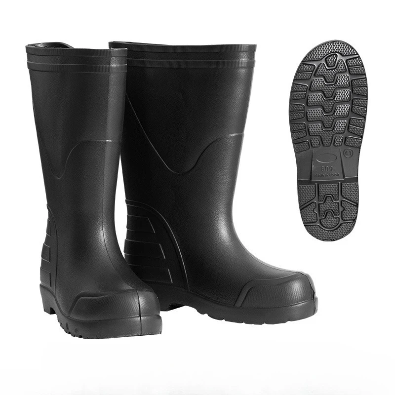 Winter Windproof Cotton Rain Boots Men Warm Light Ankle Rainboots Fashion Black Slip on Rain Shoes Men Waterproof Work Boot