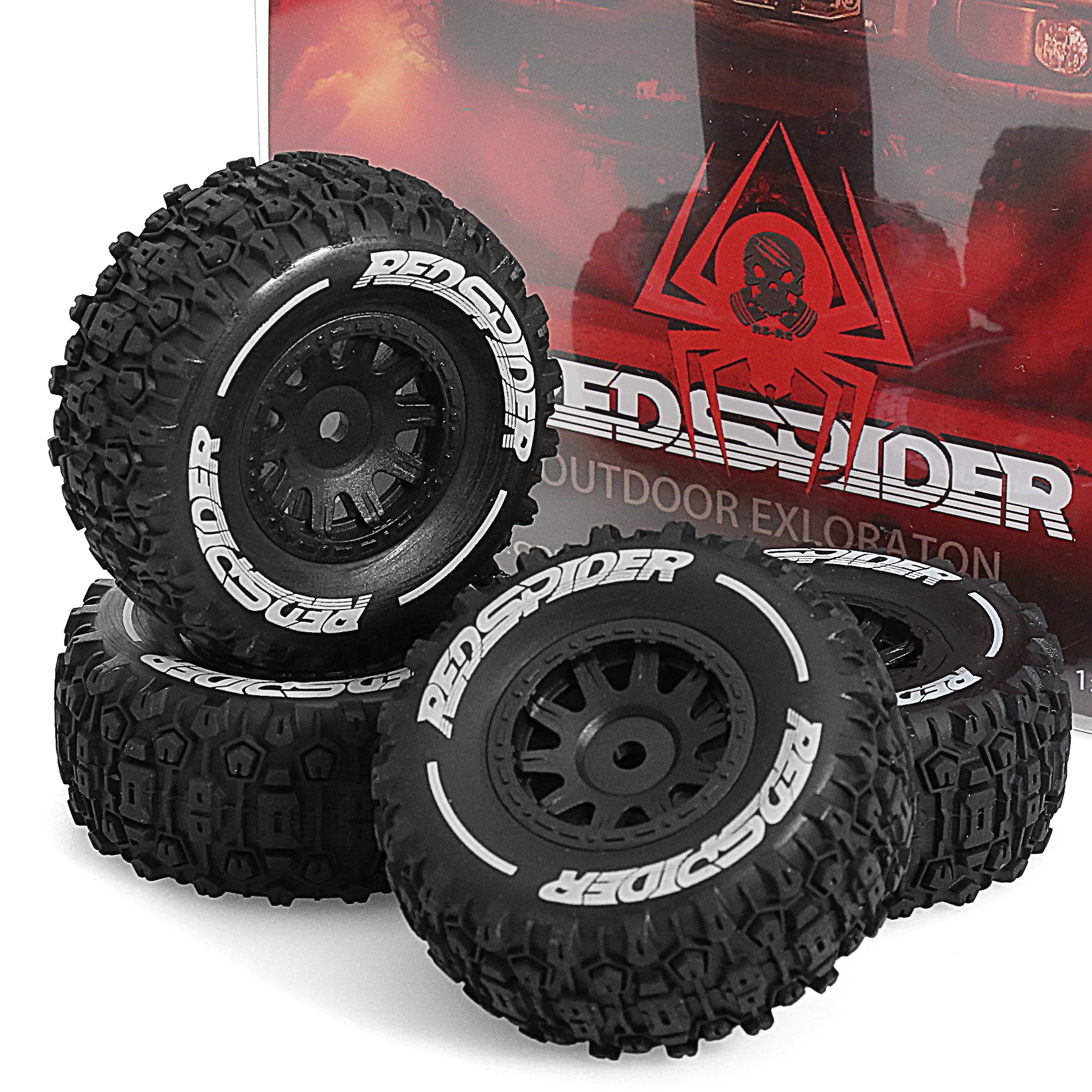 العنكبوت الأحمر RC 4 قطعة الإطارات LC عجلات شاحنة قصيرة MOJAVE GROMFor 1/14 شاحنة قصيرة Mojave صغيرة