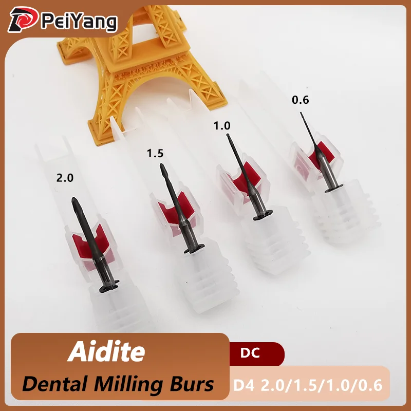 Dental Lab Aidite AMD-500 Zirconia CADCAM Milling Burs DC/SHC Coating Dental Laboratory Cutters Shank Diameter 4mm