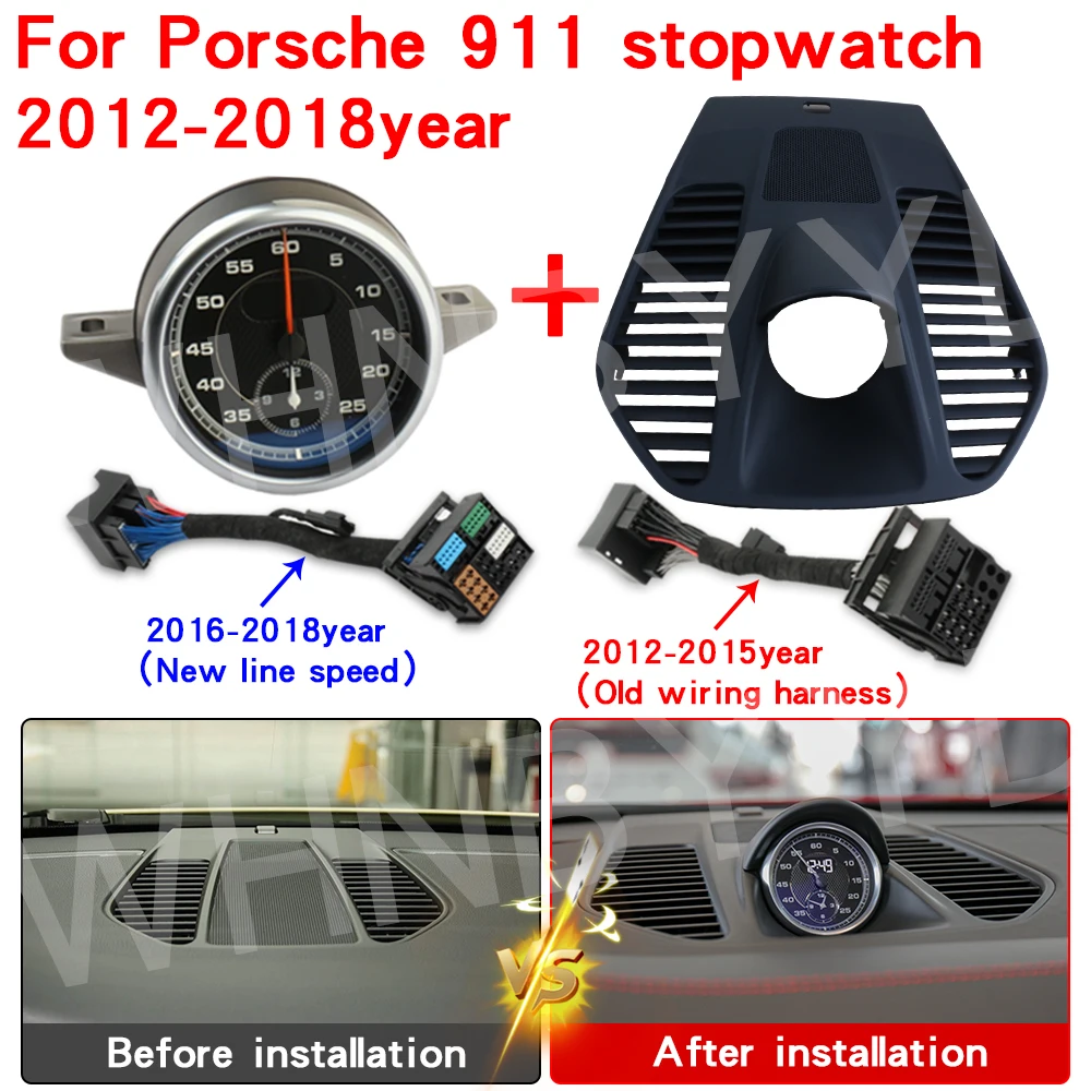 Car Stopwatch For Porsche 911 991 13-2019 Instrument Panel Dashboard Sport Chrono Clock Time Interior Center Electronic Mete