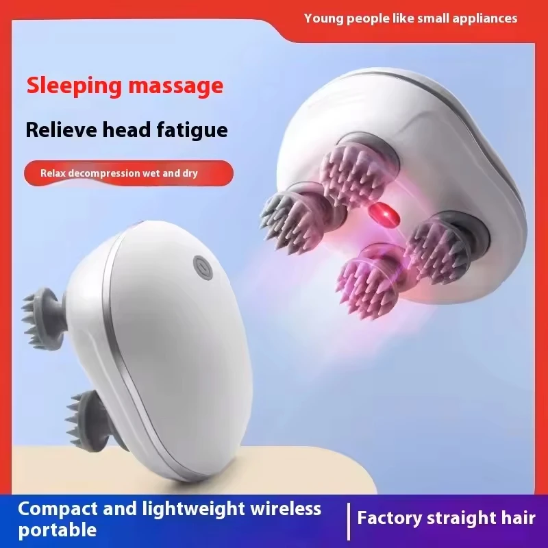 

Head Massager with Adjustable Speed for Scalp Massage Red Light for Hair Care Soft Silicone for Deep Kneading of the Head