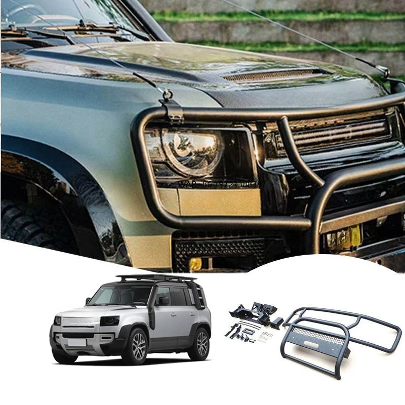 

Car Steel Front Bumpers Guard Bullbar Bull bar 4x4 Parachoque for Defender Front Bumper with Winch Bracket 2022 2023