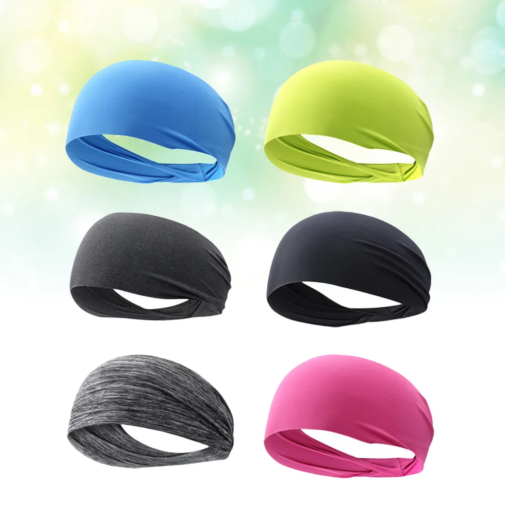 6 قطع من عصابة الرأس الممتصة للرطوبة للرياضة، رباط شعر سريع الجفاف للجنسين، اللياقة البدنية والجري واليوجا والبيلاتيس في صالة الألعاب الرياضية #4