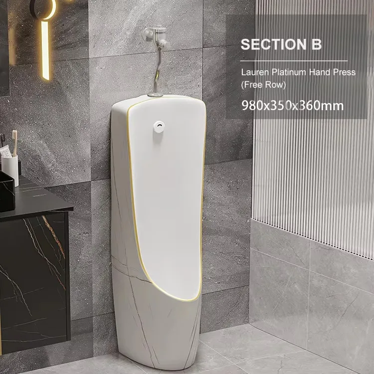 Wholesale Custom Glaze Decorative White Ceramic Urinals Floor Mounted Urinals Bowl