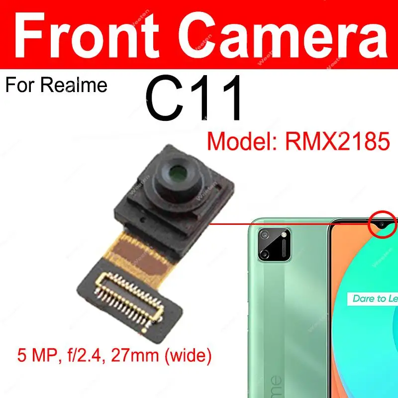 For Realme C11 C12 C17 C11 2021 Front Selfie Primary Back Camera Module Flex Cable Big Small Replacement Parts