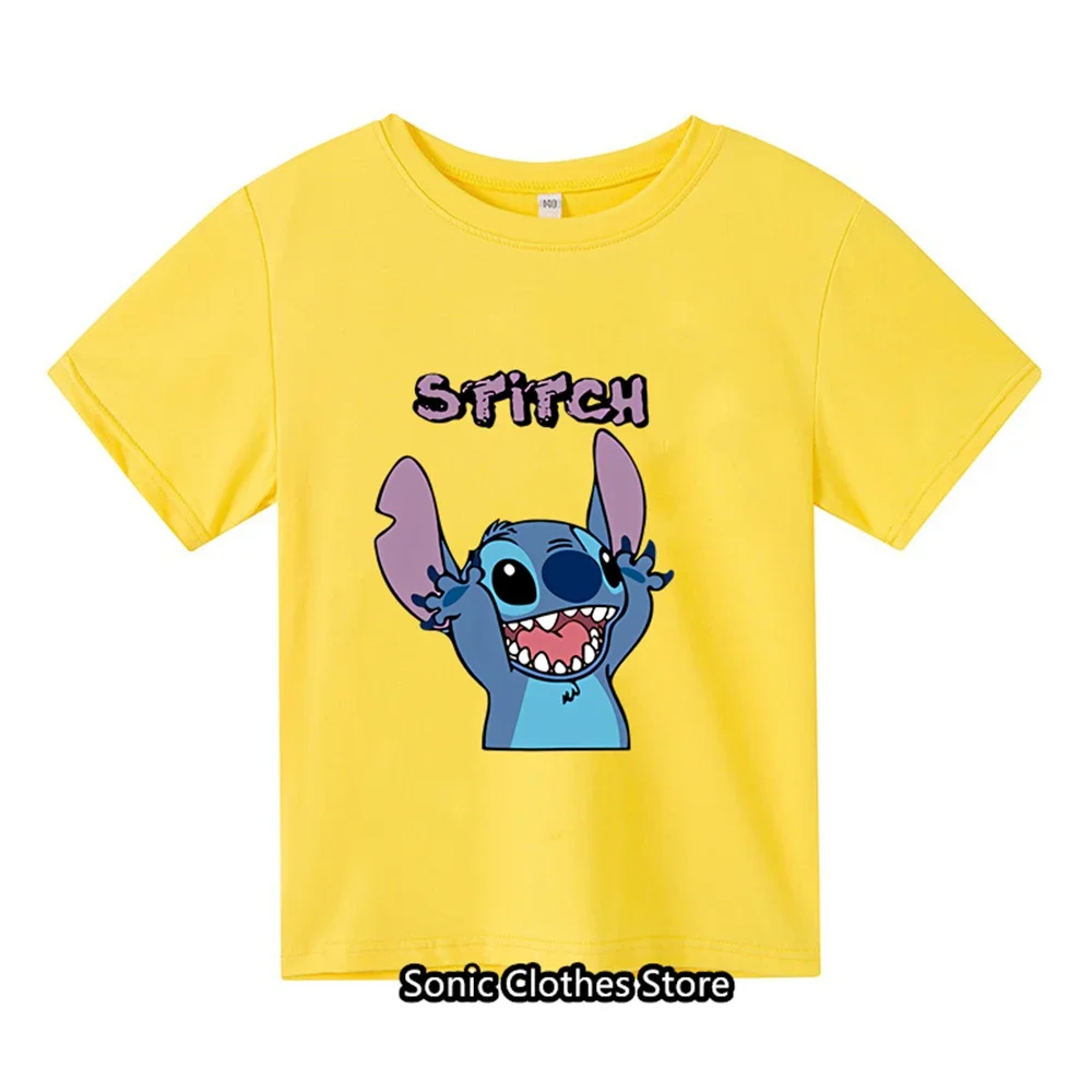 T-shirt à manches courtes CAN o & Stitch pour enfants, plusieurs dessins animés, garçons, filles, hommes, femmes, mode estivale, nouveau