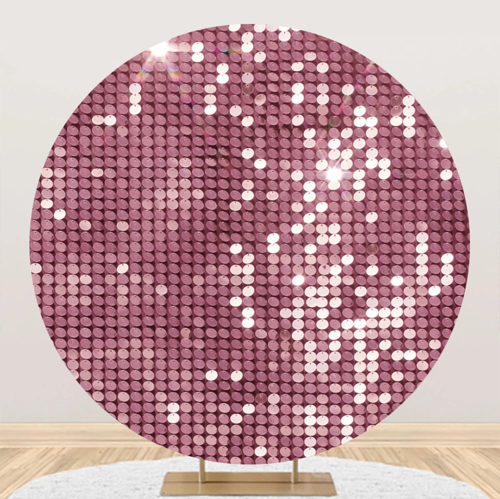 Glitters Printing Round Backdrop Cover For Photography Adult Birthday Party Decor Baby Portrait Photographic Background Props