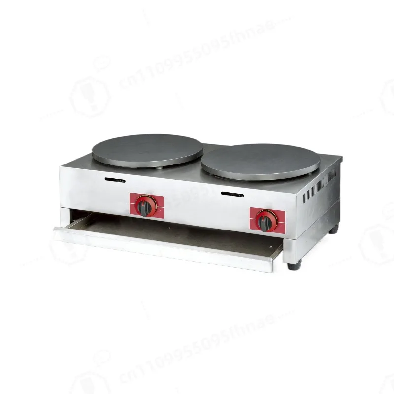 Double Head Commercial Pancake Maker, Electric Stainless Steel Non-stick, Multifunctional Crepe & Pancake Machine
