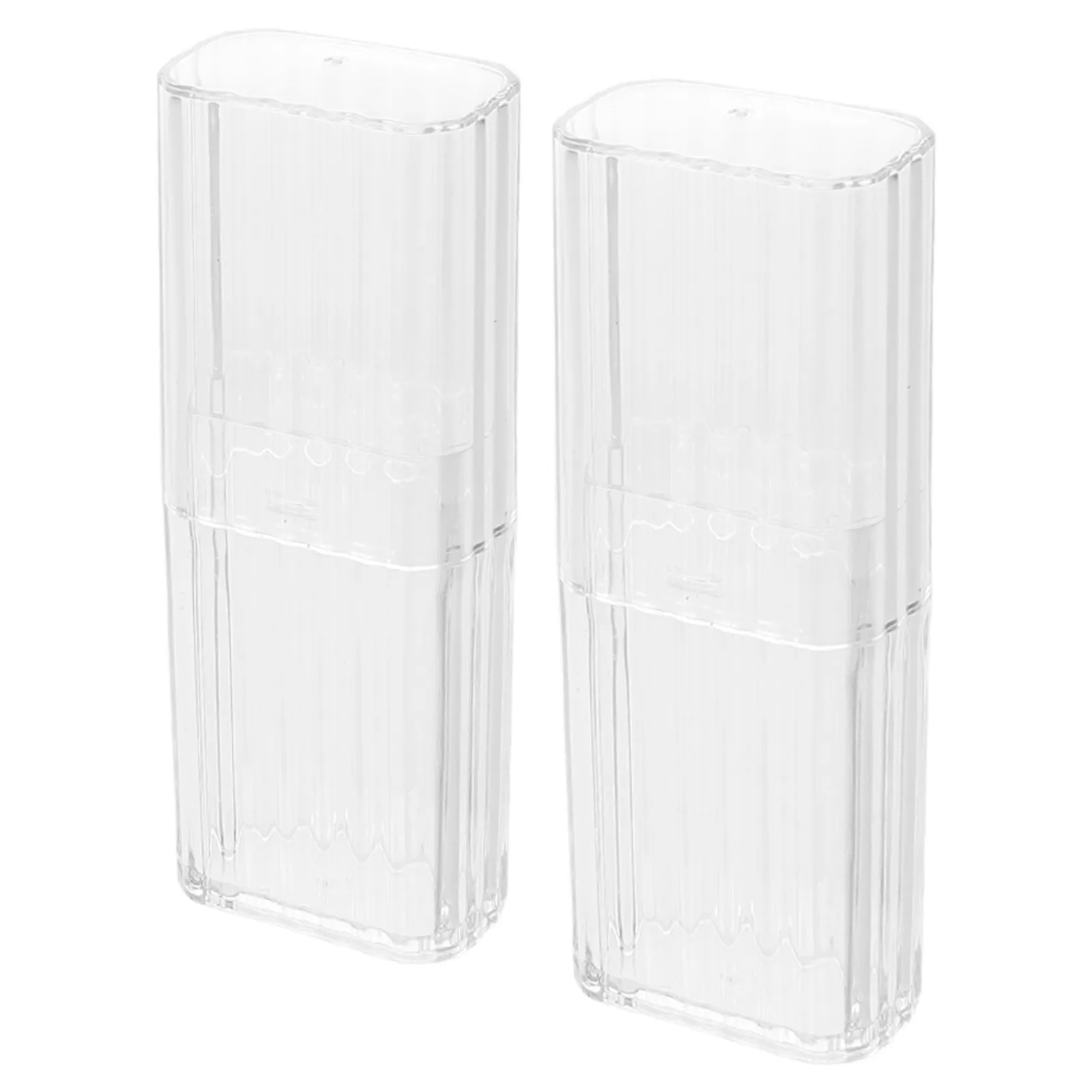 2Pcs Transparent Cotton Bud Holder Portable Dustproof Organizer Travel Small Cotton Swab Storage Case Dispenser