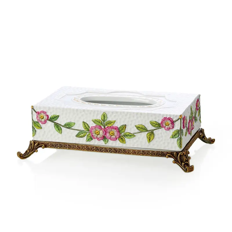 American ceramic retro tissue box home living room decoration paper box