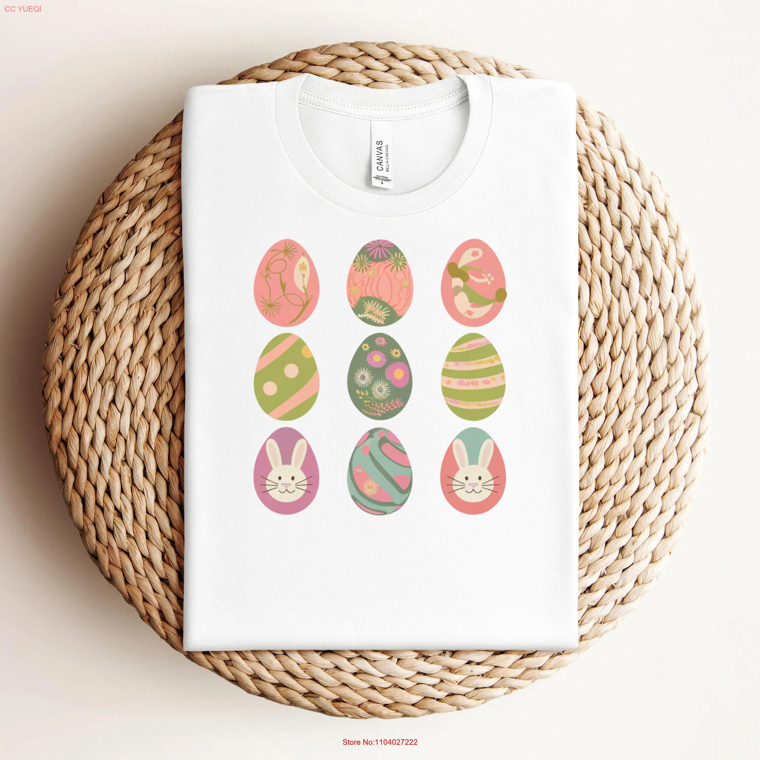 

Easter Eggs and Bunny T Shirt time Egg Hunt Cute Design Fun Season Casual Wear SpringMug Set long or short sleeves