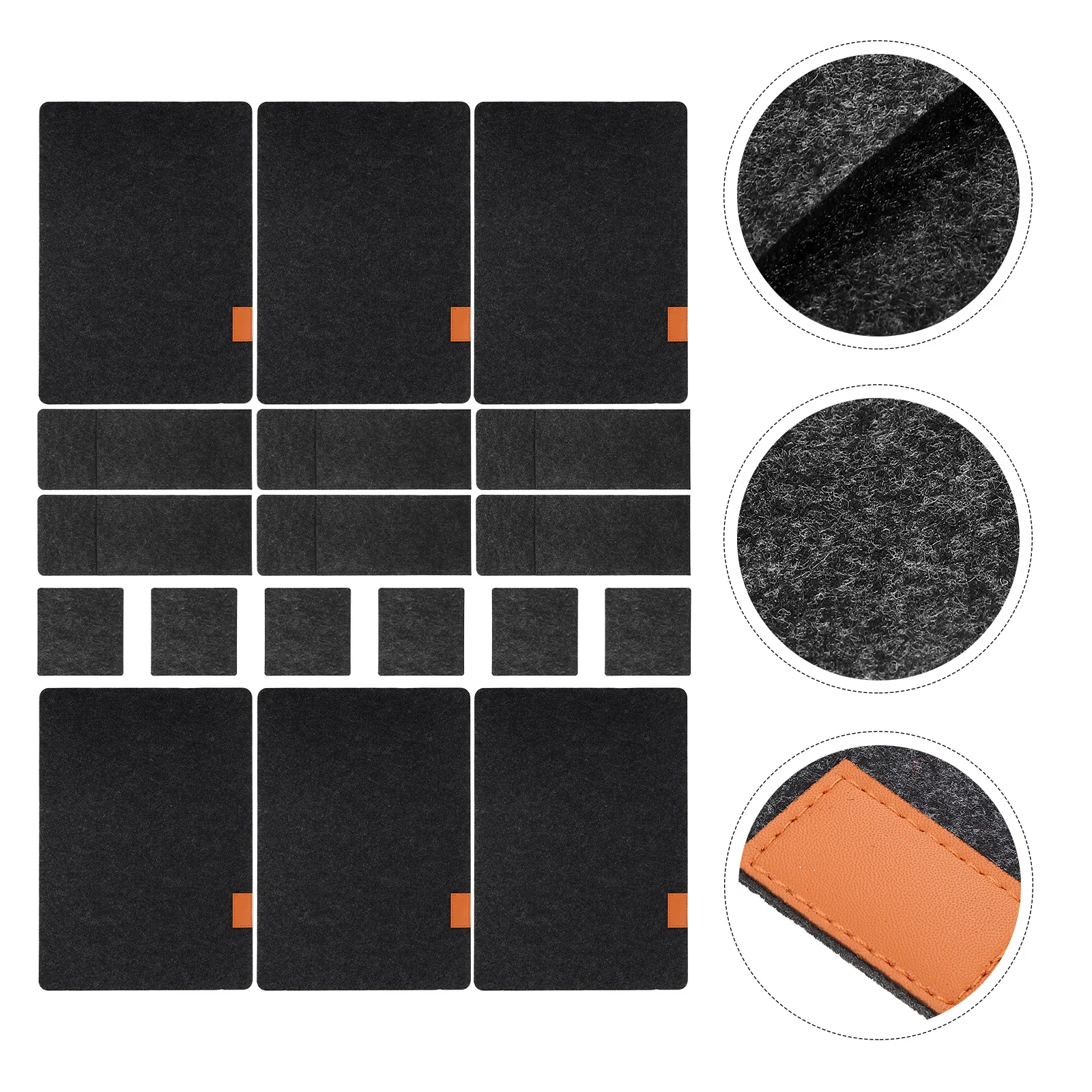 

6Sets Heat Resistant Table Mats Felt Placemat Set Thickened Absorbent Coaster Cutlery Storage Bag Dining Table Protector