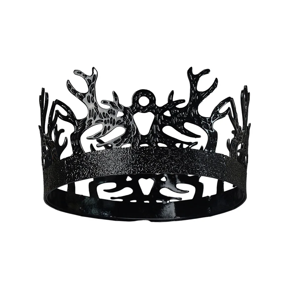 1 قطعة لعبة من عروش جوفري Baratheon التاج الأسود الرجال الملك تيارا للمهرجانات تأثيري القرون الوسطى القوطية إكسسوارات الشعر تحت عنوان