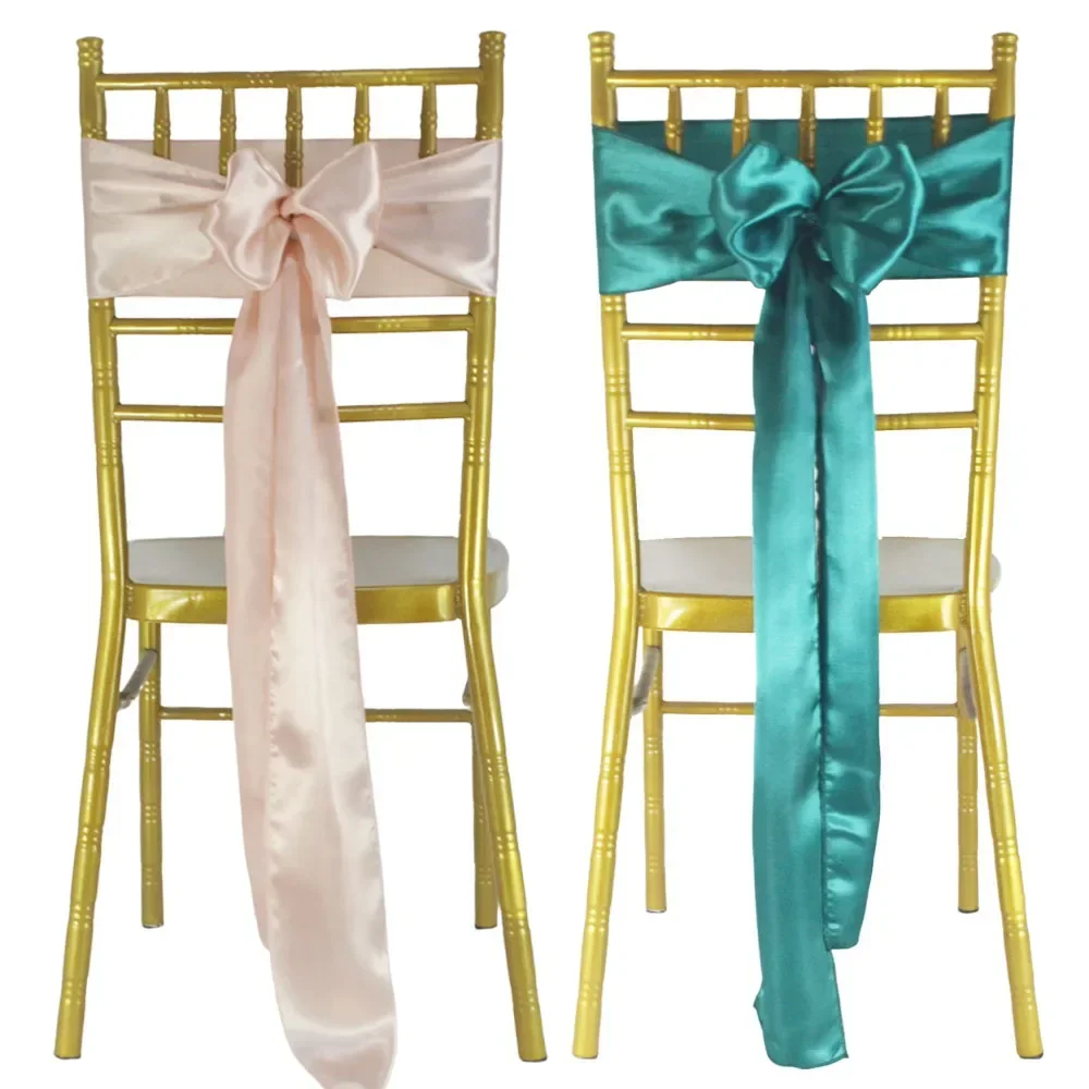 25pcs Satin Bow Sash Wedding Chair Decoration Ribbon Band Belt Ties Butterfly Craft Christmas Birthday Garden Party Supplies