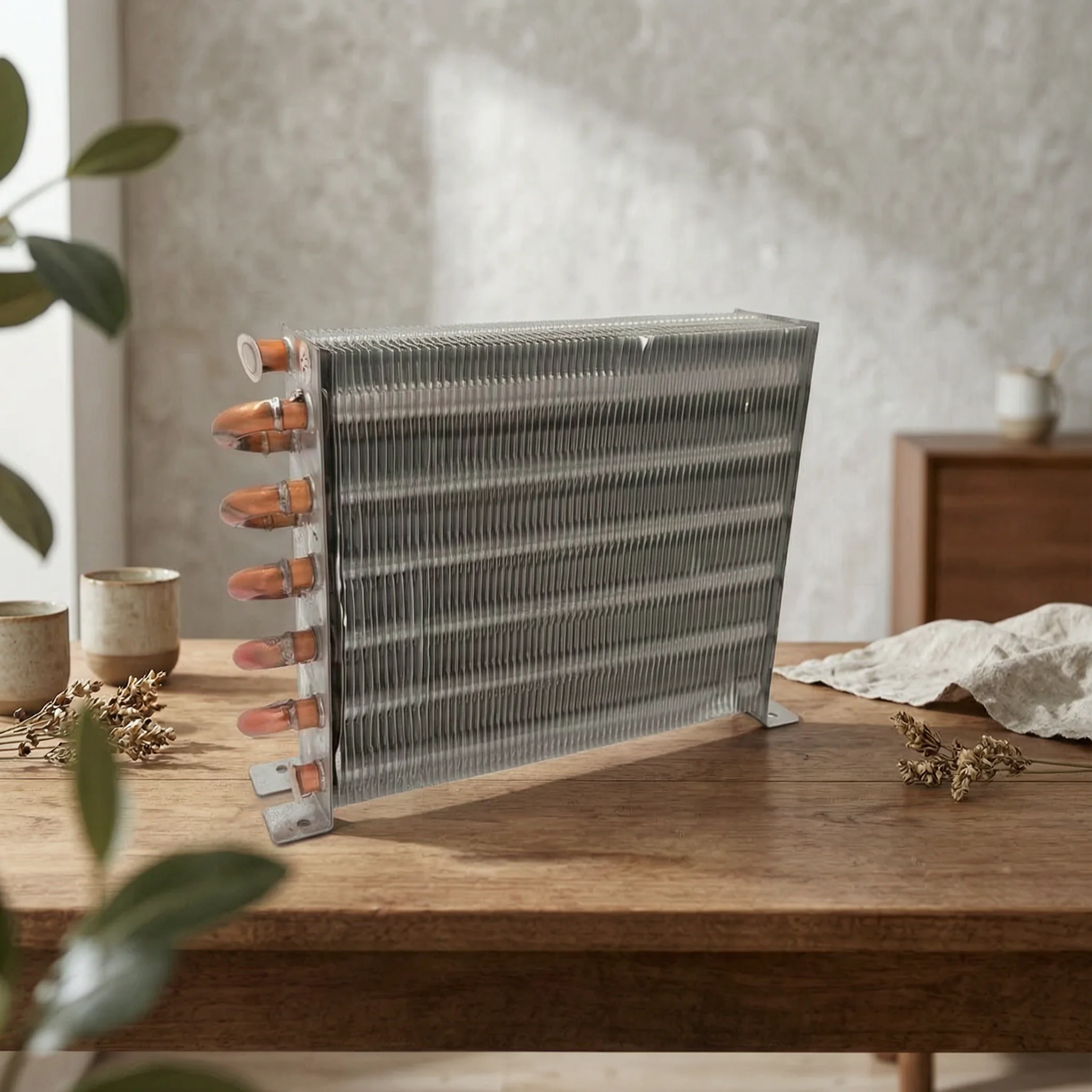 Refrigerator Condenser Coil Copper Condenser with Aluminum Fins Heat Exchanger Physical Cooling Compact for Technicians