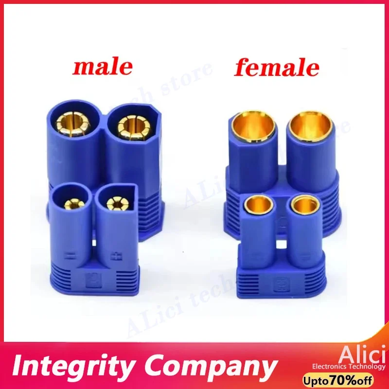 1 Juego de enchufe modelo EC5 de 5mm EC3 EC8, enchufe de batería de alta corriente 100A, adaptador de carga de batería LiPo RC, conectores macho y hembra