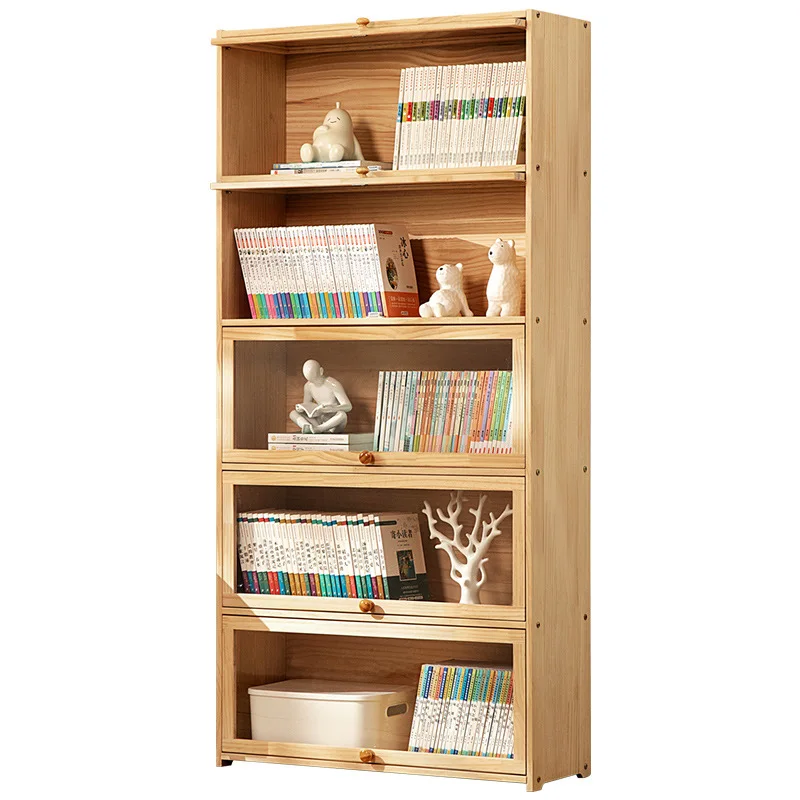 

Книжная полка из цельного дерева Книжный шкаф Полка с дверцей шкафа Шкафчик Встроенный решетчатый шкаф Витрина от пола до потолка мульти-l