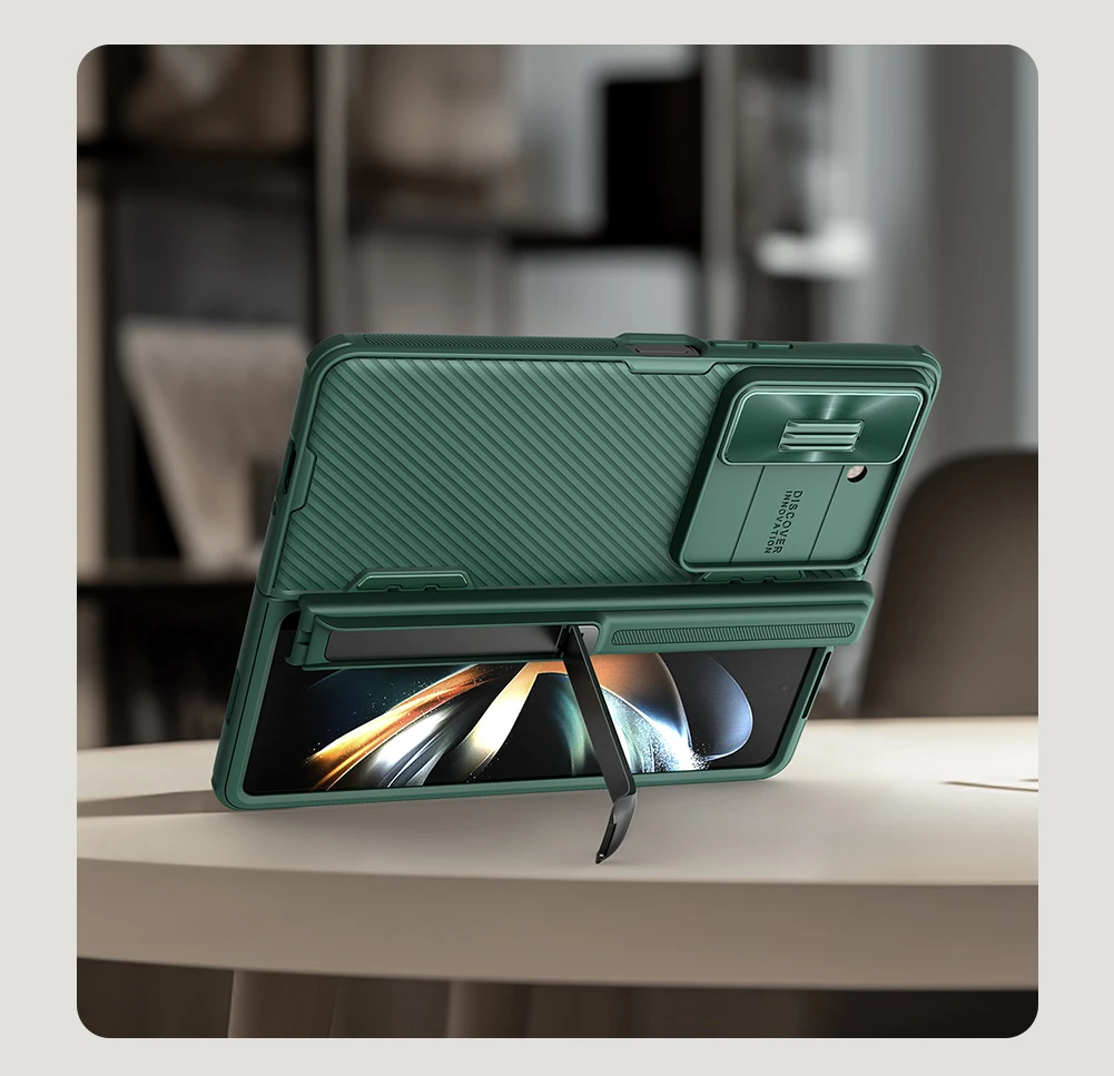 

Чехол NILLKIN для Samsung Galaxy Z Fold 5 5G с подставкой, защитой камеры и силиконовой рамкой, 360-градусная защита объектива, защитная накладка на заднюю панель