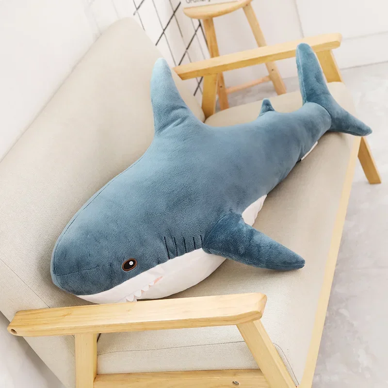 135cm Big Size Funny Soft Bite Shark Plush Toy Pillow Appease Cushion Birthday Gift For Children Cute Kids Doll Dropshipping