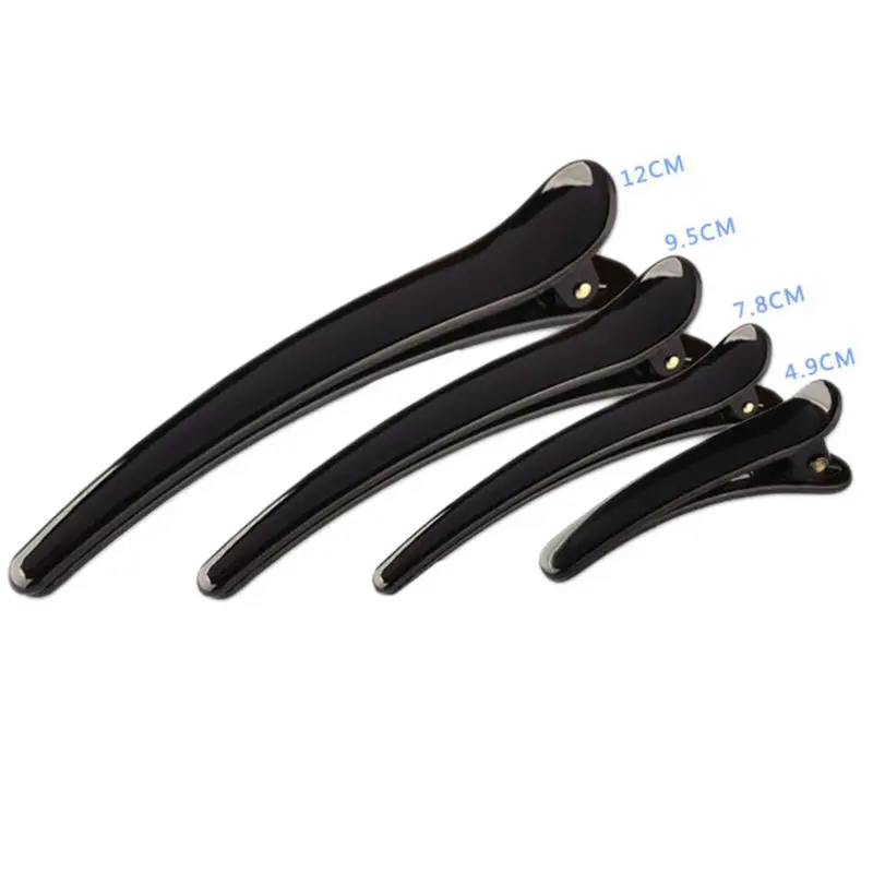 1Pc Women Girls Black Plastic Single Prong Hair Clip Professional Hairdressing Salon Non-Slip Hair Bows Alligator Barrettes DIY