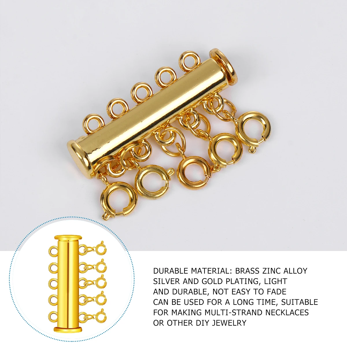 

8pcs Pearl Buckle Necklace Connector Multi Layering Clasp Replacement Alloy Strand Slide Lock Clasp Jewelry Accessories
