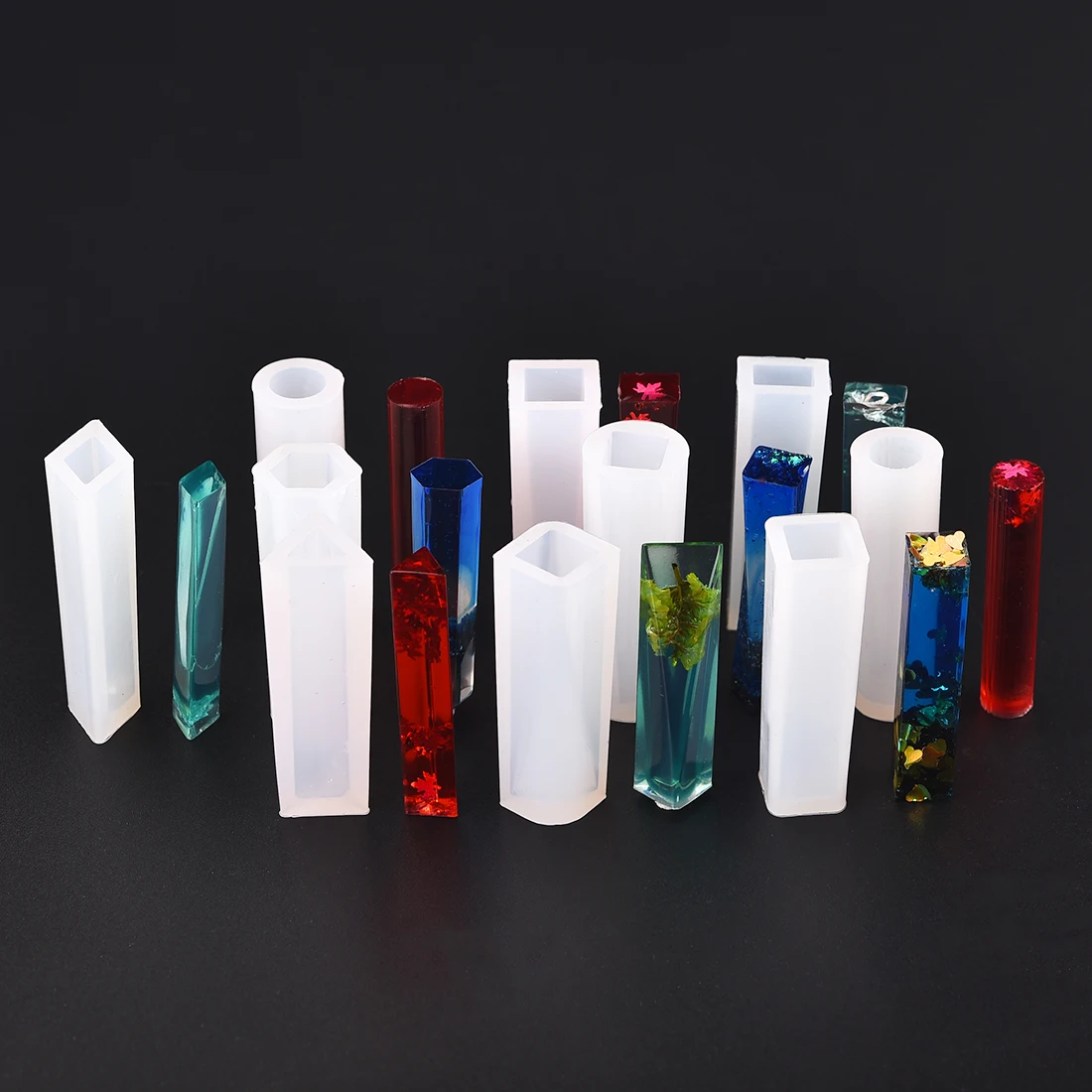 Long Necklace Pendant Silicone Mold For Jewelry Resin Square Cylinder Jewelry Making Tools UV Epoxy Resin Molds