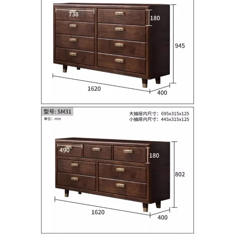 New Chinese-style all-solid wood bucket cabinet storage bedroom household 6795 bucket cabinet American storage against the wall