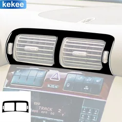 For Mercedes C Class W203 2005 2006 2007 Dashboard Center Air Outlet Frame Soft Pinao Black Stickers Car Interior Accessories