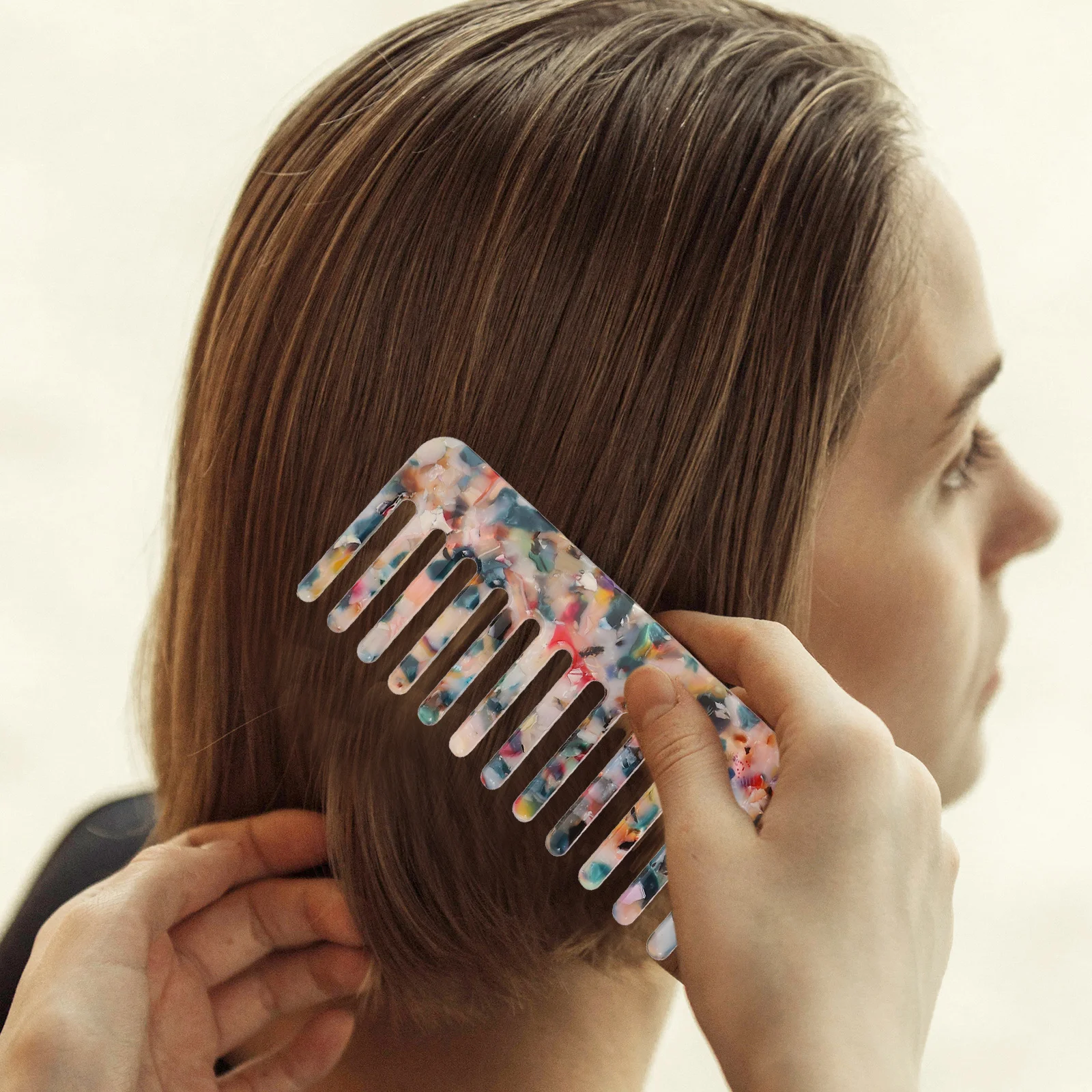 

2pcs Wide Tooth Comb Lightweight Plastic Hair Combs For Women Portable Smoothing Hairdressing Tool Salon Hairstyle Supply