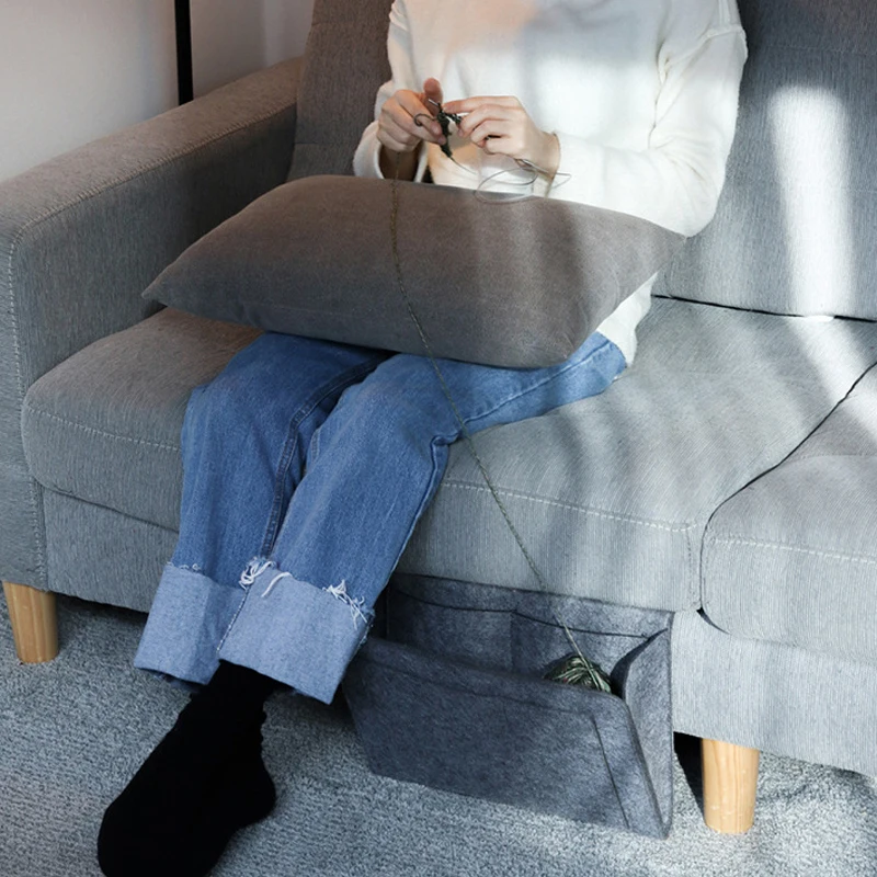 منظم تعليق السرير الجديد 2025 - جيوب تخزين اللباد للأريكة وجانب السرير وجهاز التحكم عن بعد وحل تخزين الألعاب #3