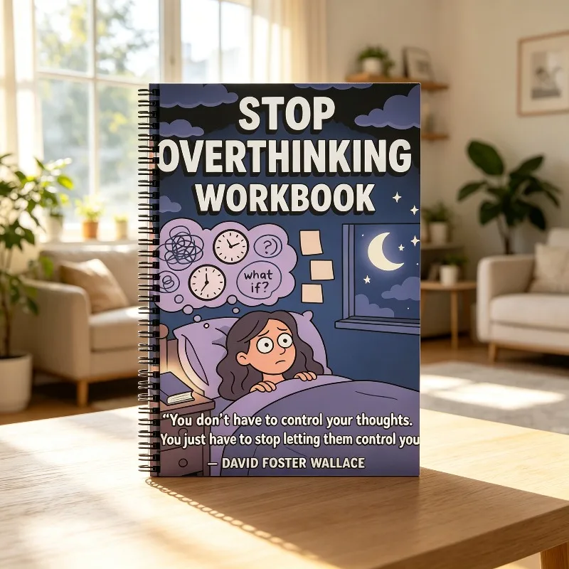 

Stop Overthinking Workbook Anxiety Relief Stress Management Guide Mental Wellness Self Help Journal Therapy Aid