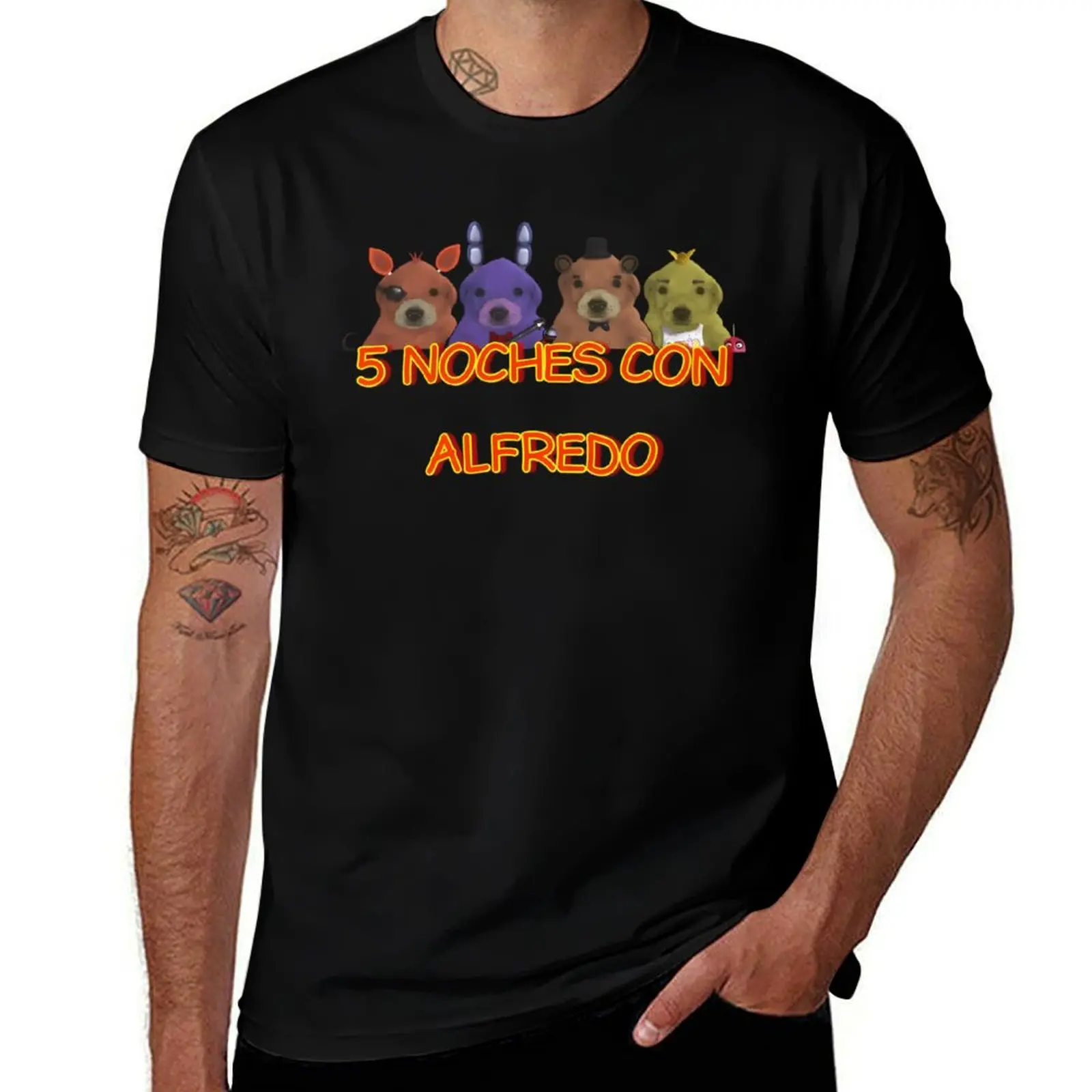 

5 Noche Con Alfredo T-Shirt boys animal print summer clothes mens graphic t-shirts hip hop