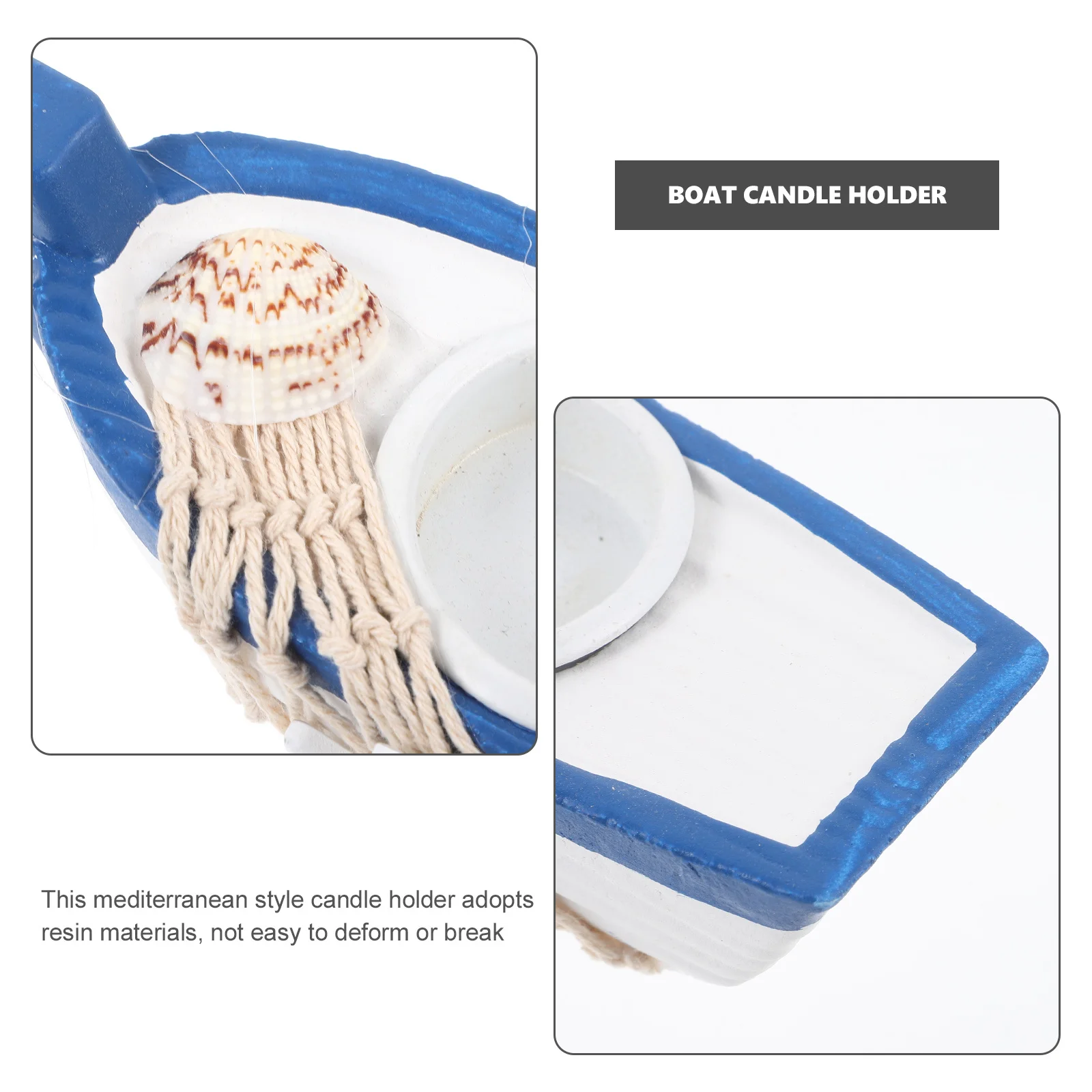 

Mediterranean Style Resin Holder Sailboat Design Nautical Ship Desktop Centerpiece Decoration for Living Room Dining