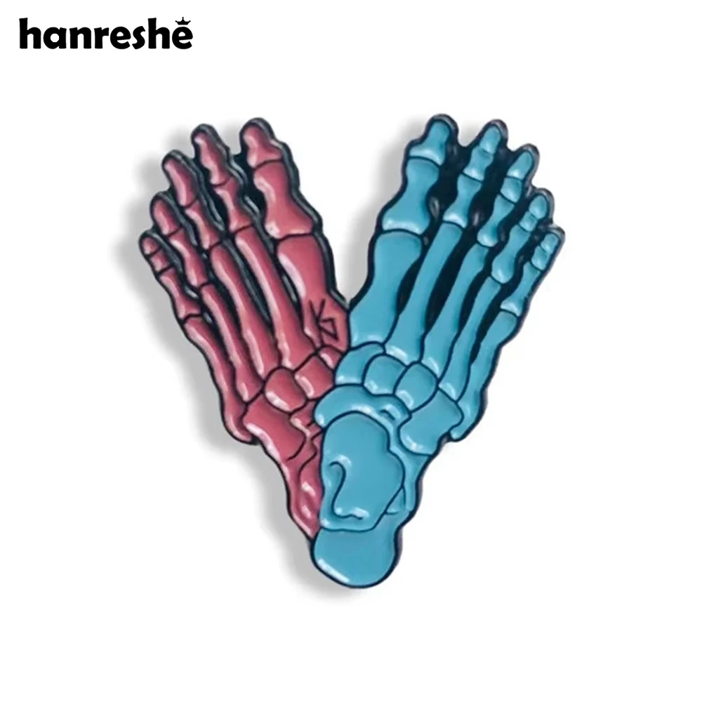 

Hanreshe эмаль ножная брошь с дизайном «скелет» Анатомия медицинский Скелет лацкан рюкзак значок булавки медицина ювелирные изделия Аксессуары для медсестры