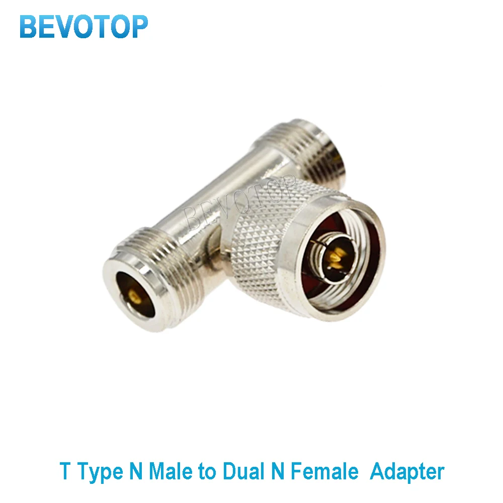 50PCS L16 N Male Plug to L16 N 2*Female Jack T Type for Wifi Radio Antenna 3Way Triple Splitter Connector RF Adapter Wholesales